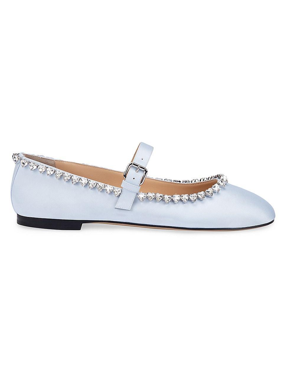 Womens Audrey Embellished Satin Mary Jane Ballet Flats Product Image