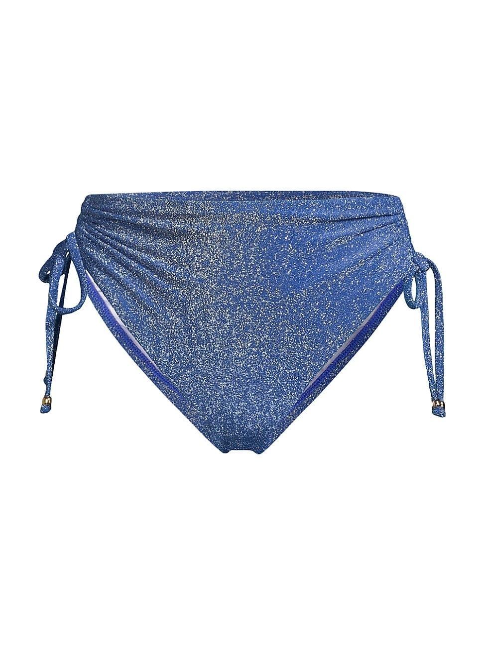 Womens Shimmer Ruched Bikini Bottom Product Image