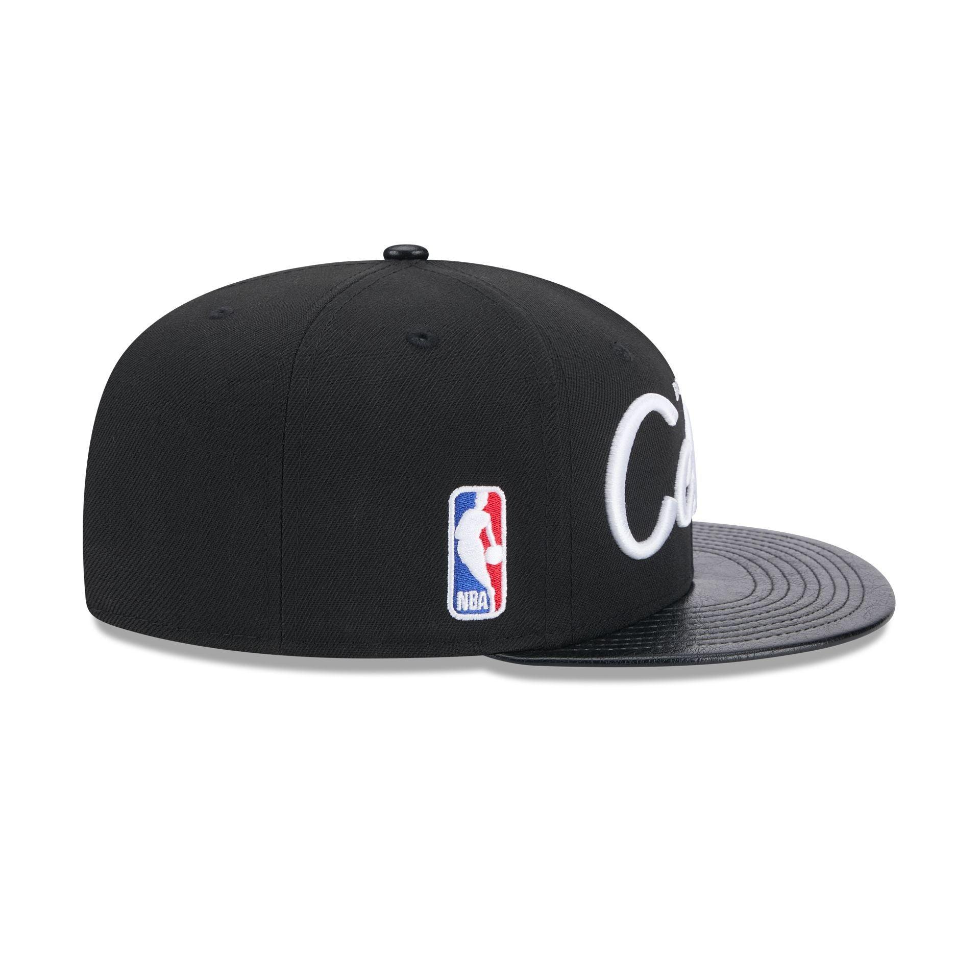 Brooklyn Nets Faux Leather Visor 9FIFTY Snapback Hat Male Product Image