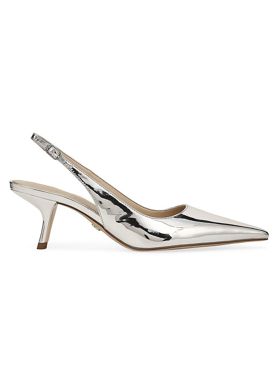 Sam Edelman Bianka Mirror Metallic Patent Pointed Toe Slingback Pumps Product Image