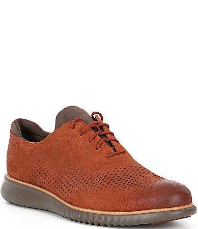 Cole Haan Mens 2.ZERGRAND Laser Wingtip Suede Oxfords Product Image