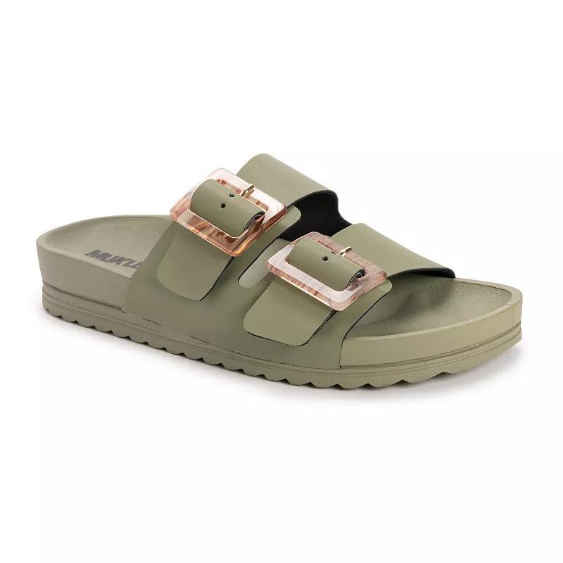 MUK LUKS Grand Cayman Womens Slide Sandals Light Green Product Image