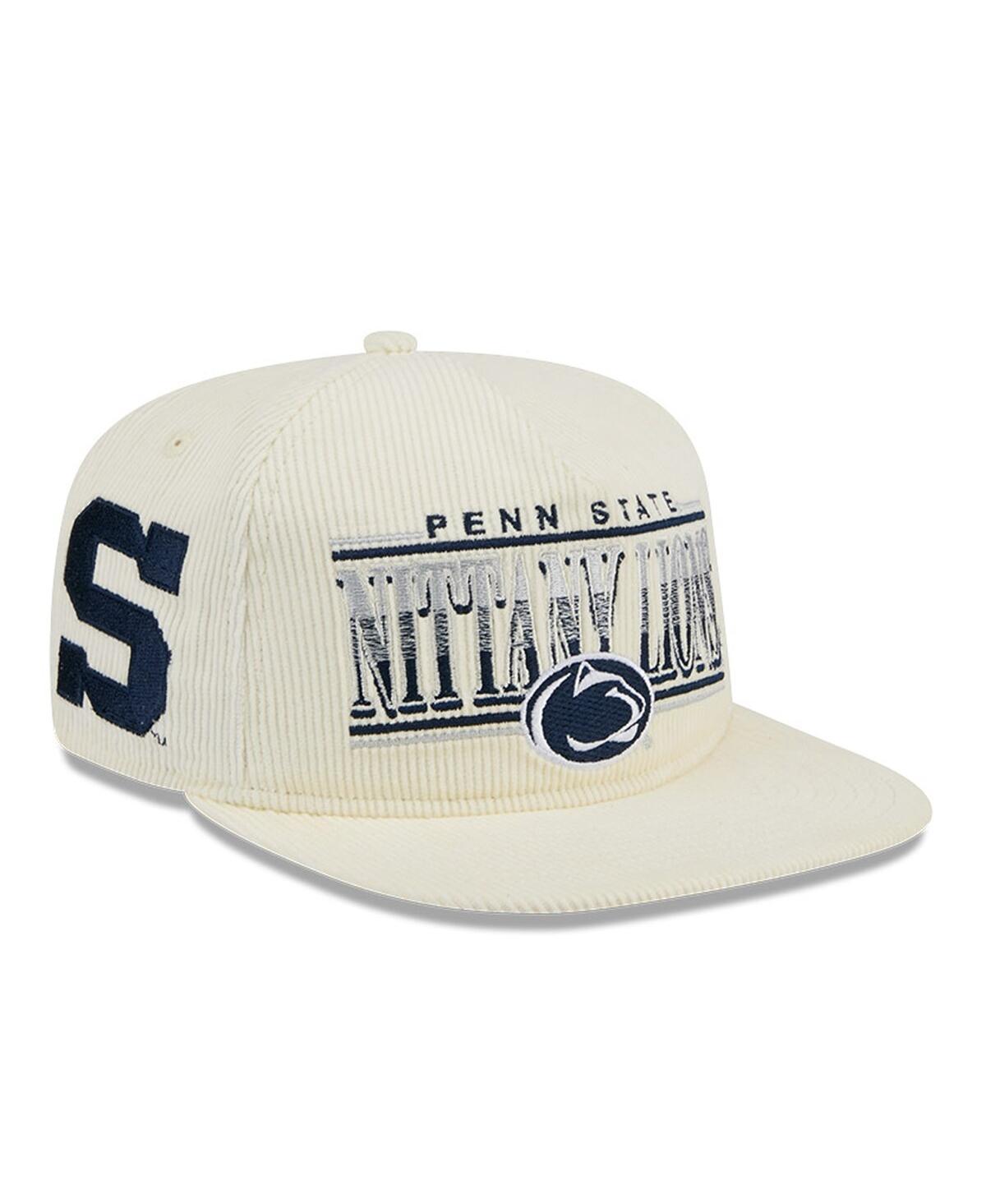 Mens New Era White Penn State Nittany Lions Throwback Golfer Corduroy Snapback Hat Product Image