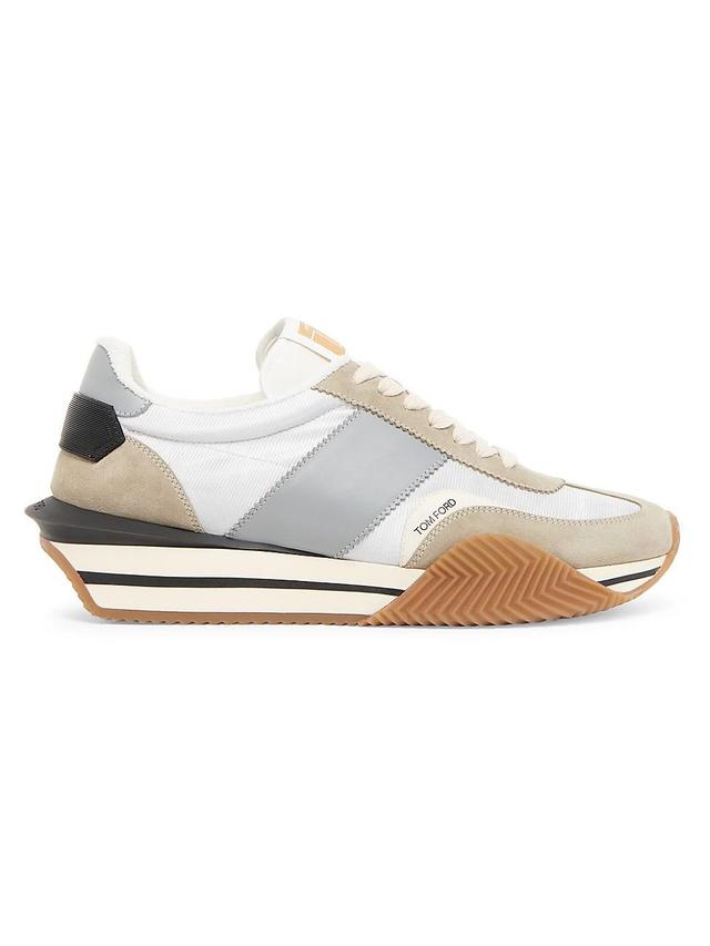 Mens James Textile and Leather Low-Top Sneakers Product Image