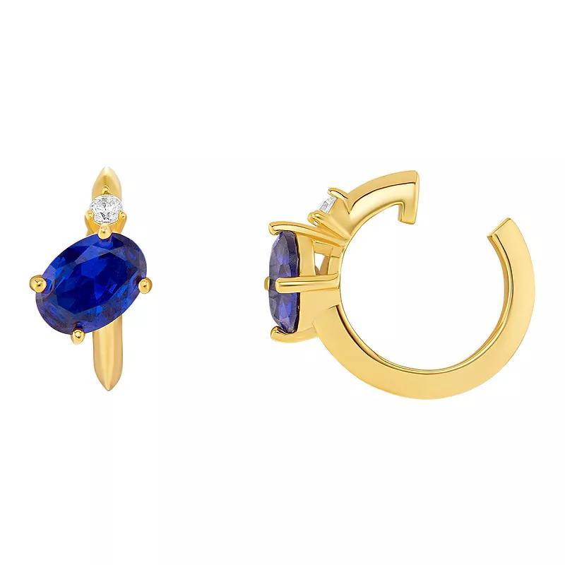 PRIMROSE Birthstone Cubic Zirconia Single Ear Cuff, Womens, Gold Tone September Product Image