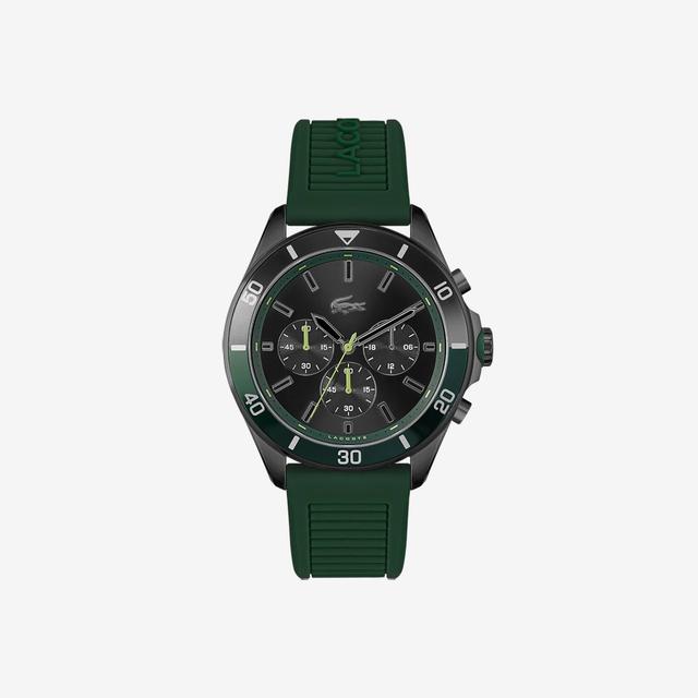 Tiebreaker Chrono Watch - Black With Green Silicone Strap Product Image