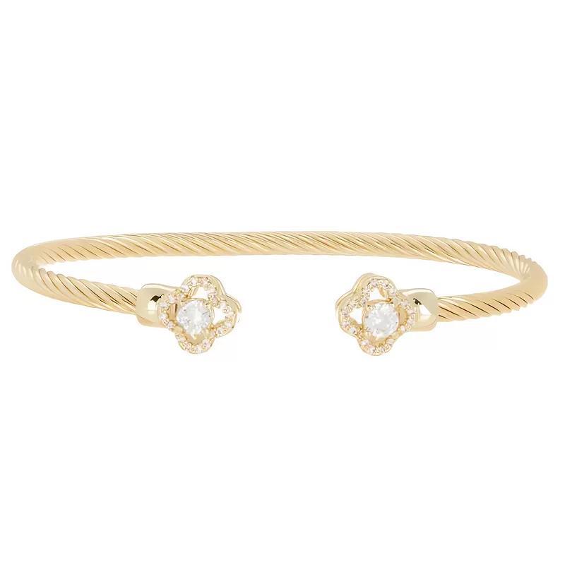 Juvell 18k Gold Plated Cubic Zirconia Cuff Bracelet, Womens Gold Tone Product Image