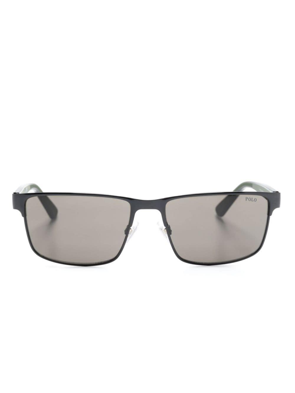 Rectangle-frame Sunglasses In Black Product Image