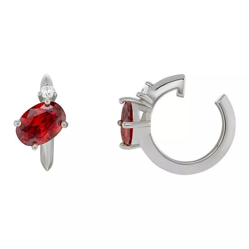 PRIMROSE Birthstone Cubic Zirconia Single Ear Cuff, Womens, Silver Tone January Product Image