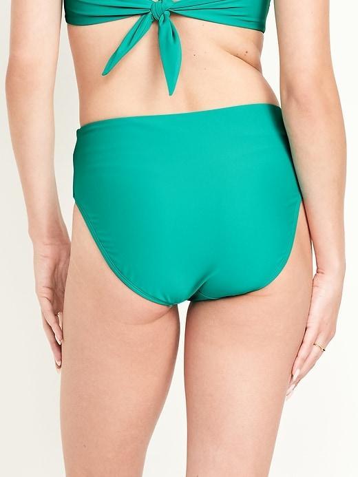 High-Waisted Bikini Swim Bottoms Product Image