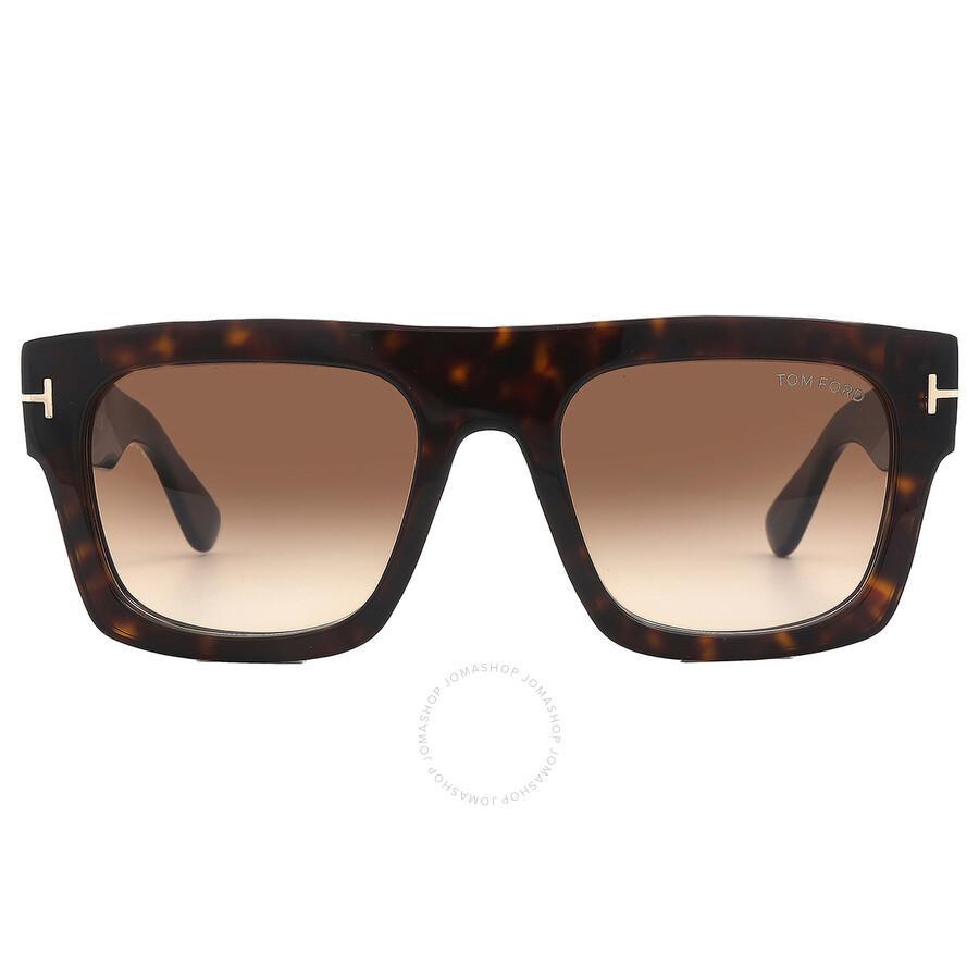 TOM FORD Fausto Gradient Brown Geometric Men's Sunglasses Ft0711 52f 53 In Brown / Dark Product Image