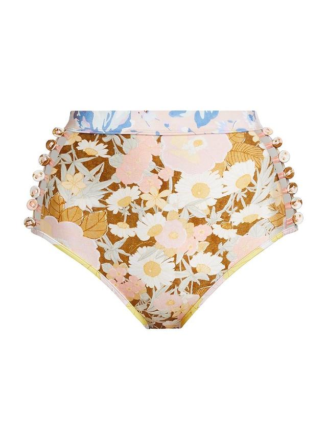 Womens Pop Button High-Waisted Bikini Bottoms Product Image