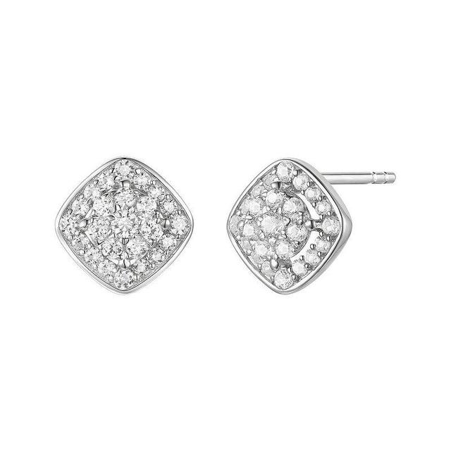 Sterling Silver 1/3 Carat T.W. Diamond Stud Earrings, Womens Product Image