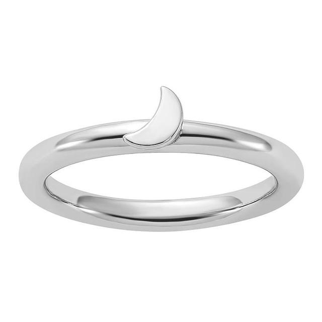 Stacks & Stones Sterling Silver Stackable Moon Ring, Womens Product Image