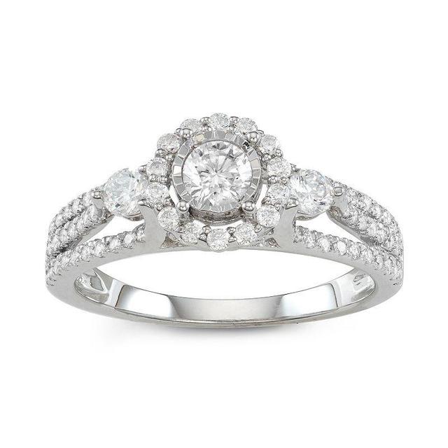 Simply Vera Vera Wang 14k White Gold 1 Carat T.W. Halo Diamond Ring, Womens Product Image