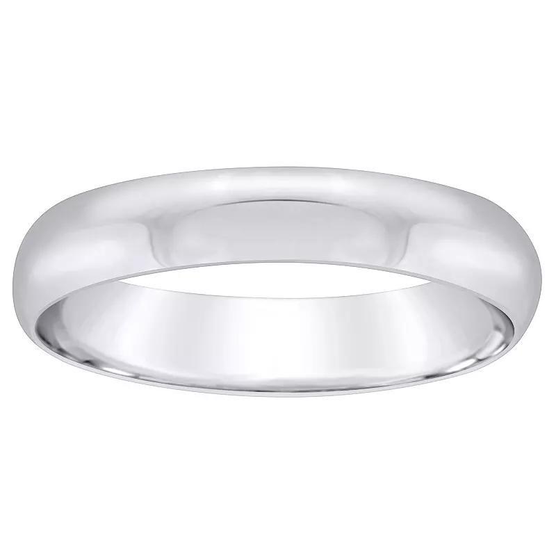 Alyson Layne Mens Platinum 4 mm Half Round Wedding Band White Product Image