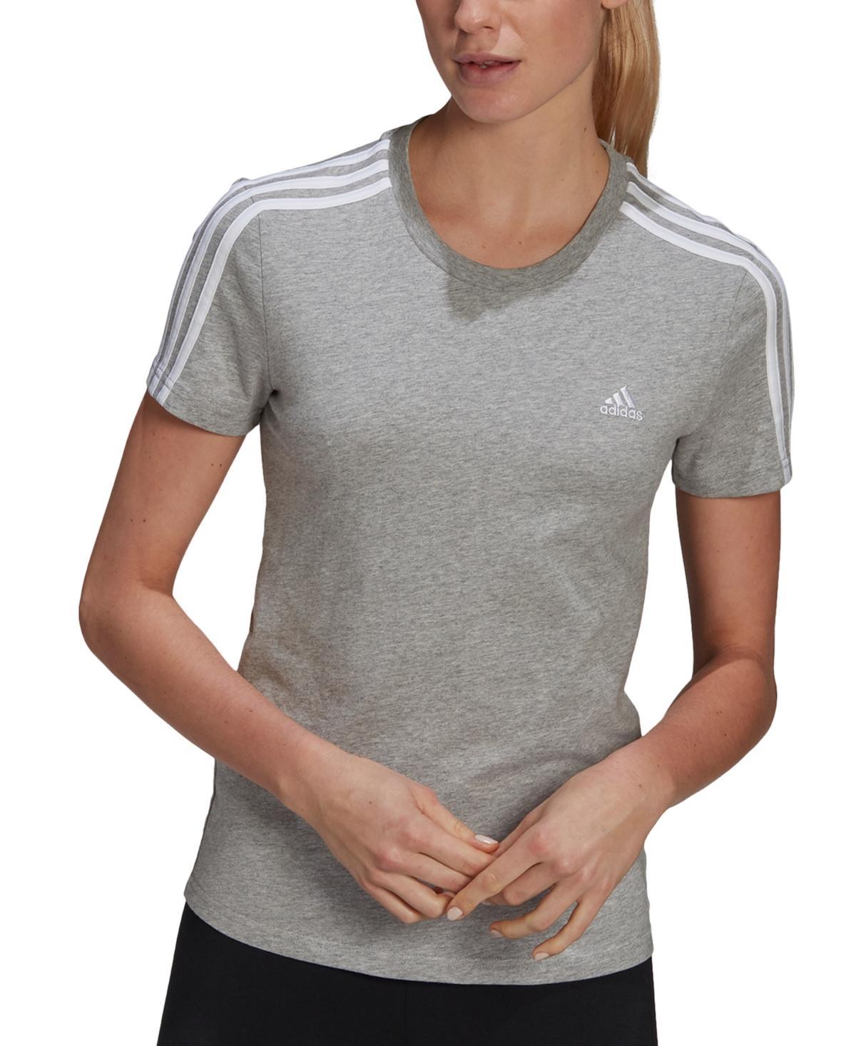 adidas Womens Essentials Cotton 3 Stripe T-Shirt Product Image