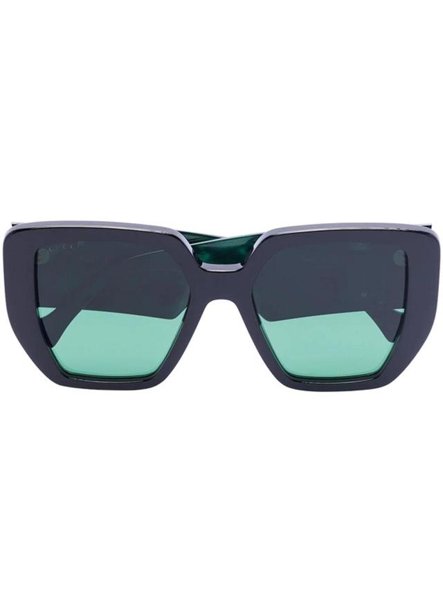 Oversized Square Frame Sunglasses In Black Product Image