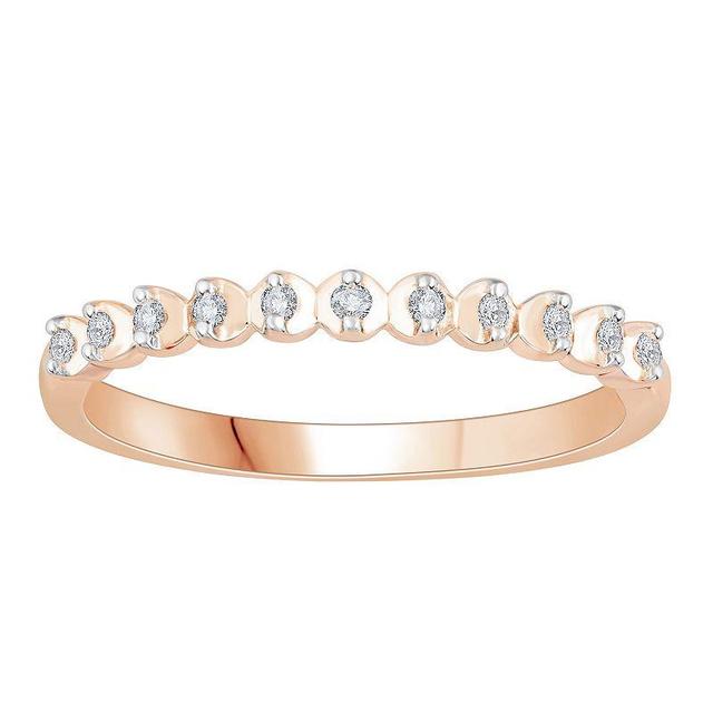 10k Rose Gold Diamond Accent Half Eternity Stack Ring, Womens Product Image