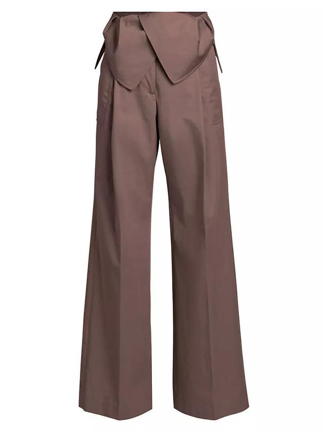 Foldover Cotton Trousers Product Image