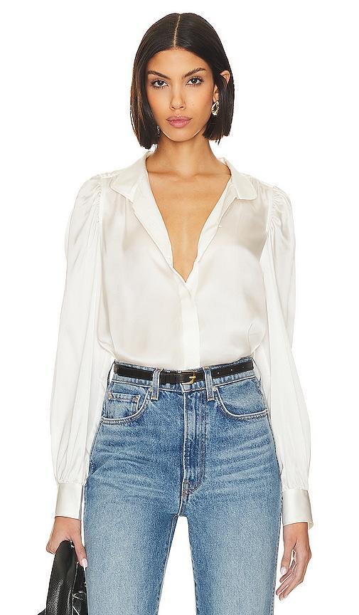 Womens Gillian Silk Puff-Sleeve Blouse Product Image