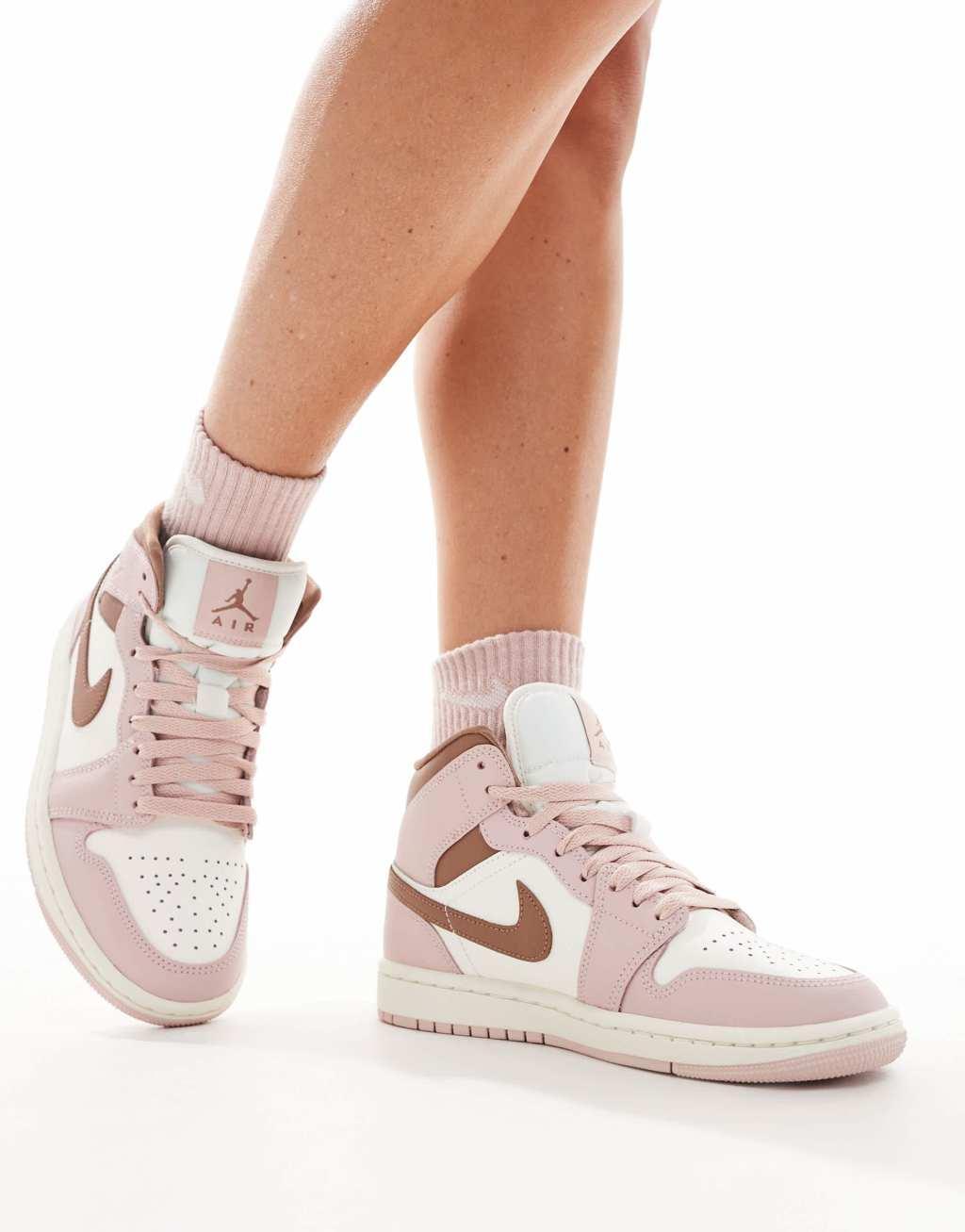 Nike Air Jordan 1 Mid sneakers in pink Product Image