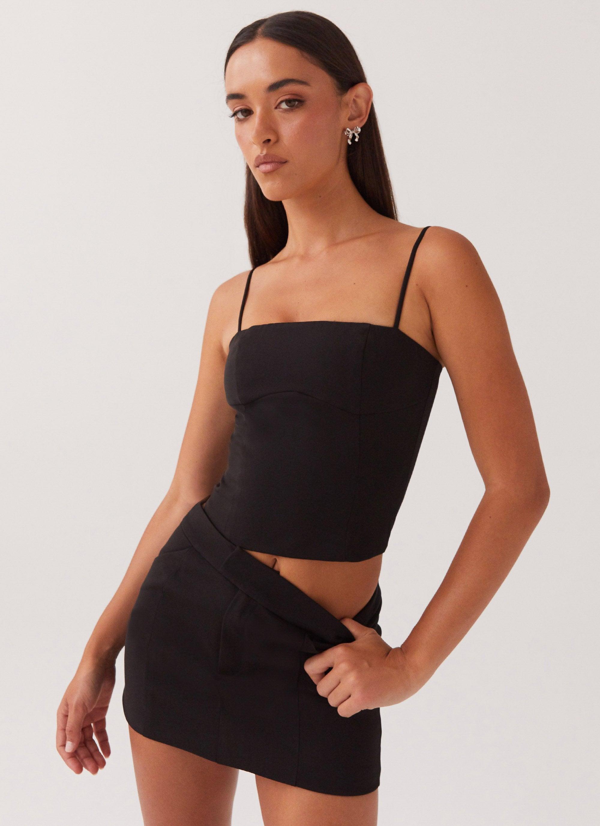 Eliana Crop Top - Black Product Image