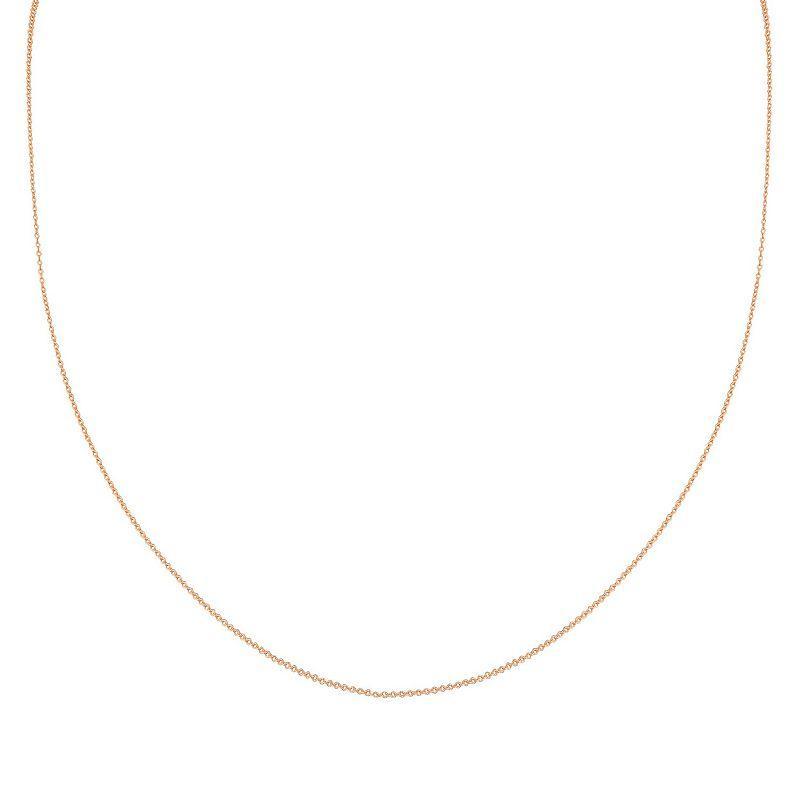 14k Gold Oval Link Chain Necklace, Womens Pink Product Image