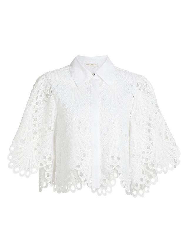 Womens Myrtle Lace Short-Sleeve Button-Up Shirt Product Image