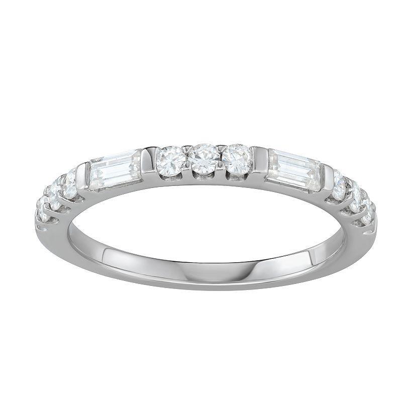 Charles & Colvard 1/2 Ct. T.w. Lab Created Moissanite Stackable Band In 14K White Gold, 7 Product Image