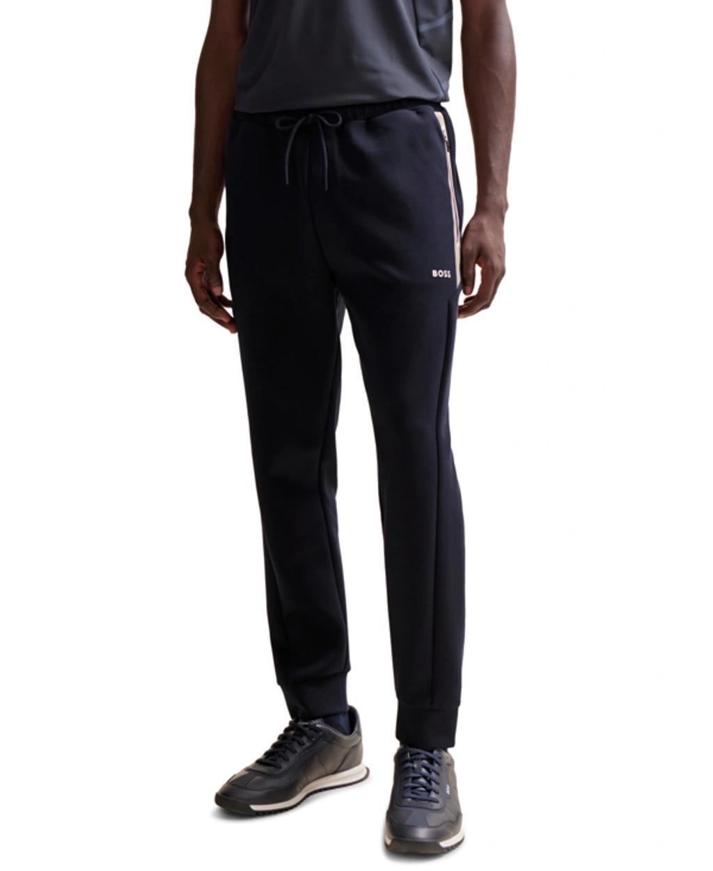 Boss By  Men's Hd Logo Print Tracksuit Bottoms In Dark Blue Product Image