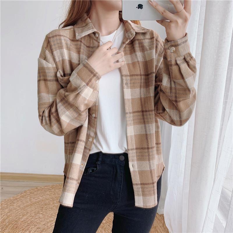 Long-Sleeve Plaid Shirt Product Image