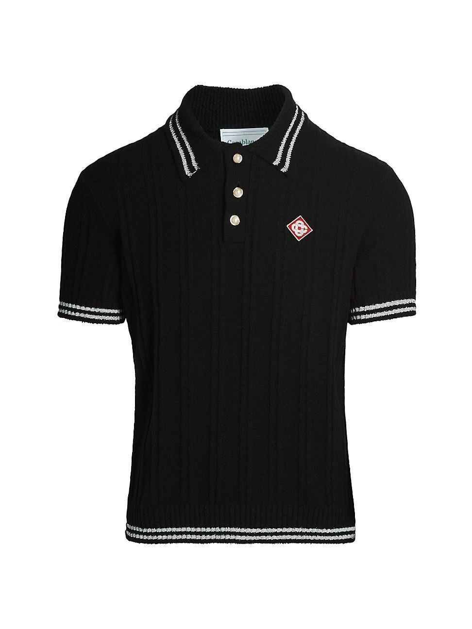 Mens Tipped Boucle Polo Shirt Product Image