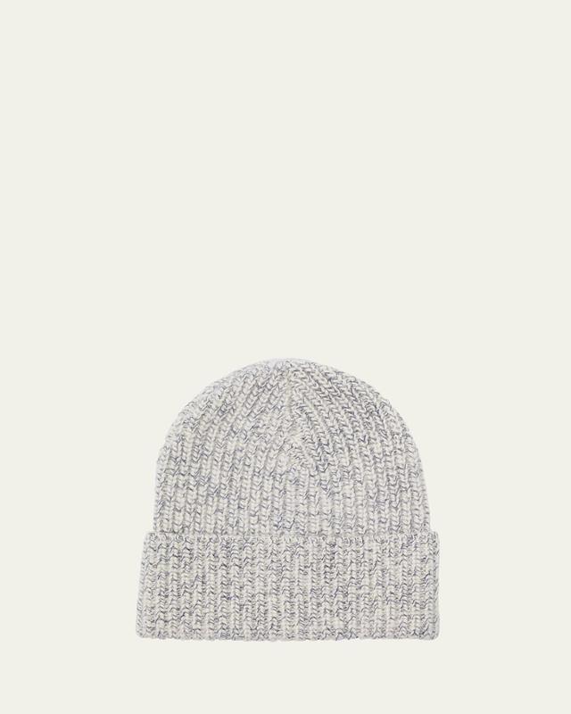 Mens Cashmere Chin Rib Knit Beanie Product Image