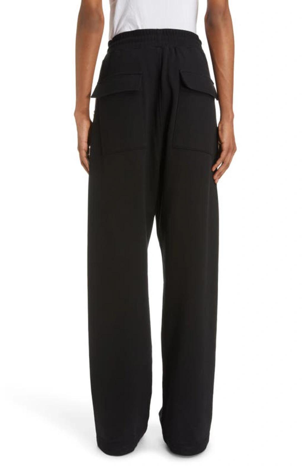 BALMAIN Drawstring Organic-cotton Track Pants In Black Product Image