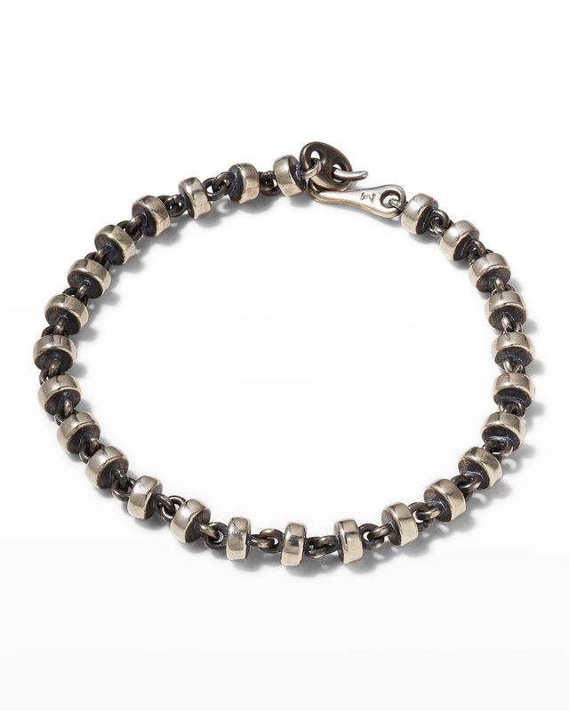 Mens Omni Oxidized Silver Bead Bracelet Product Image