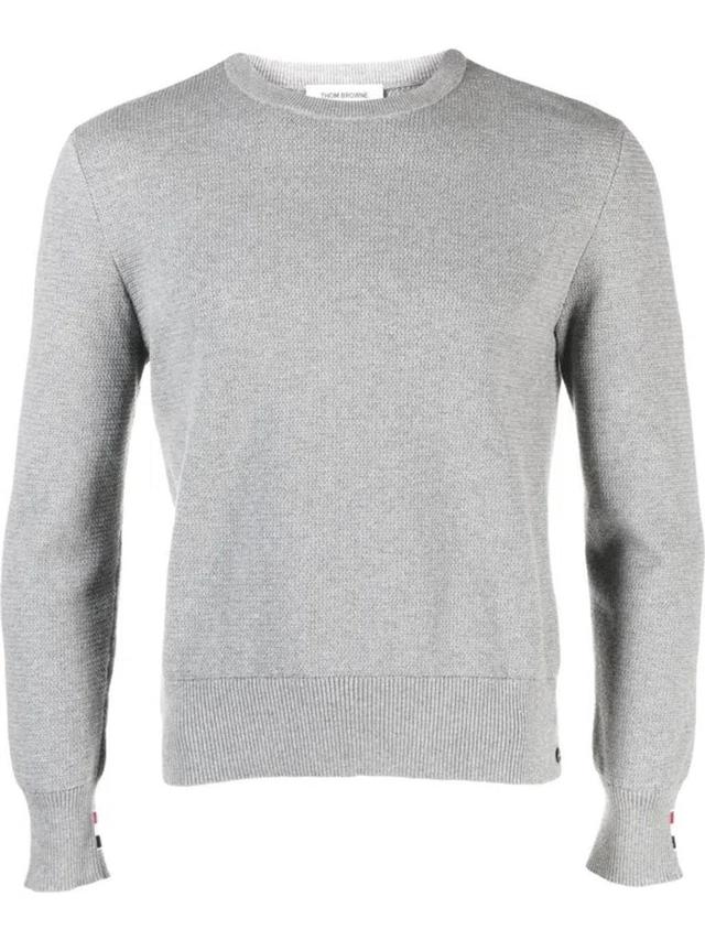 THOM BROWNE Round-neck Knit Jumper In Grey Product Image