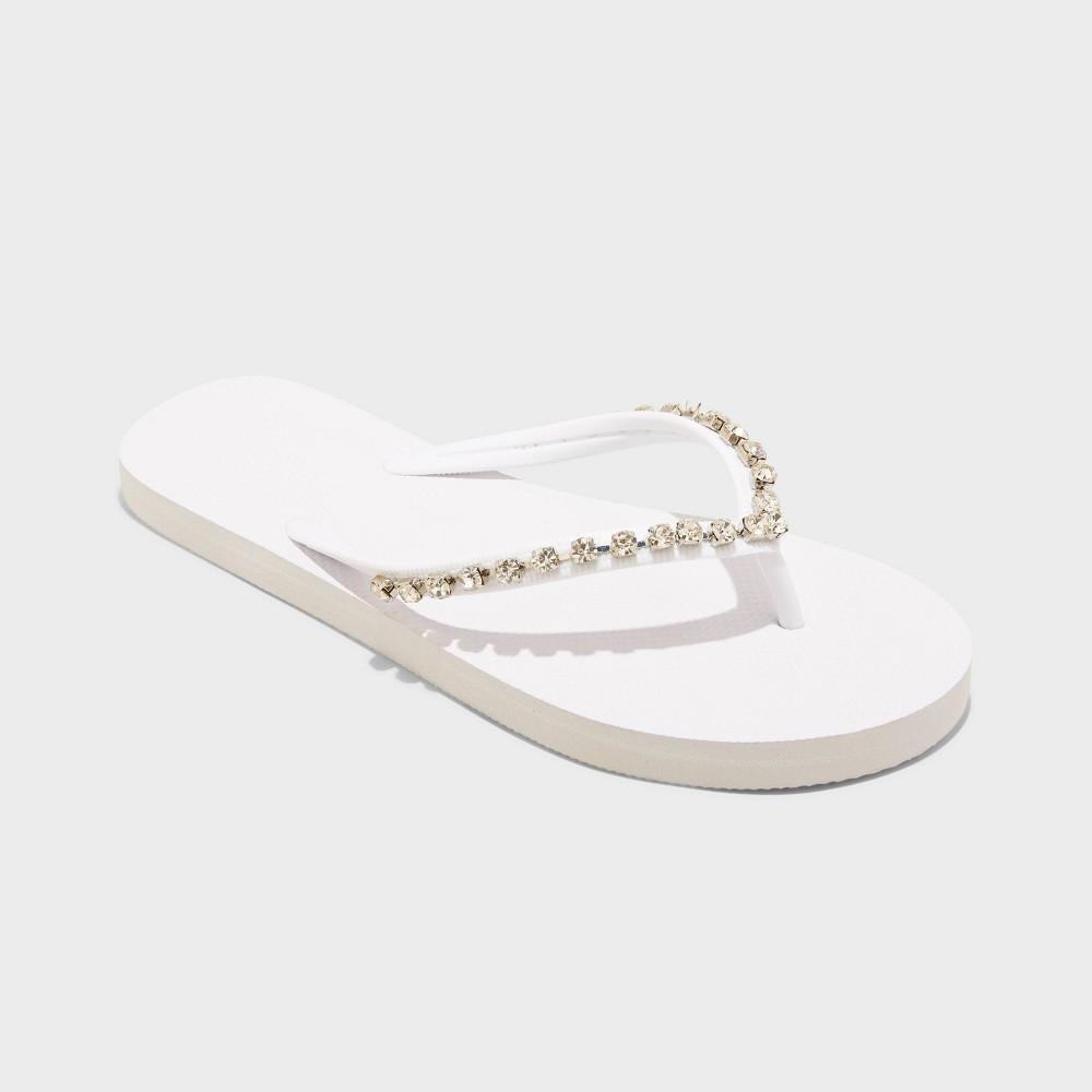 Womens Mary Flip Flop Sandals - Shade & Shore White 11 Product Image