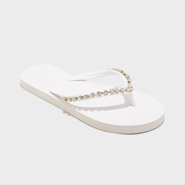 Womens Mary Flip Flop Sandals - Shade & Shore White 9 Product Image