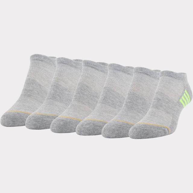 All Pro Womens Extended Size Aqua FX Heel Toe Cushion 6pk No Show Athletic Socks - Gray 8-12 Product Image