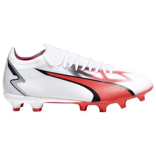 PUMA Mens PUMA ULTRA MATCH FG/AG - Mens Soccer Shoes White/Black/Fire Orchid Product Image