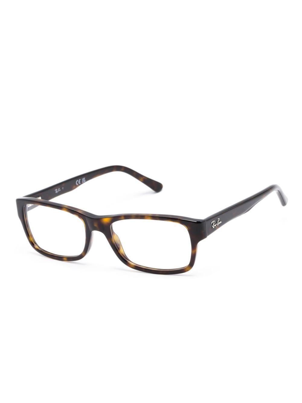 RAY BAN Rectangle-frame Glasses In Brown Product Image