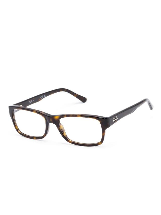 RAY BAN Rectangle-frame Glasses In Brown Product Image