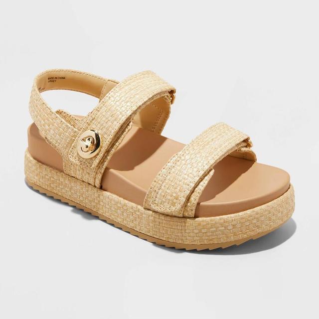 Womens Tanner Platform Double Band Sandals - A New Day Tan 9 Product Image