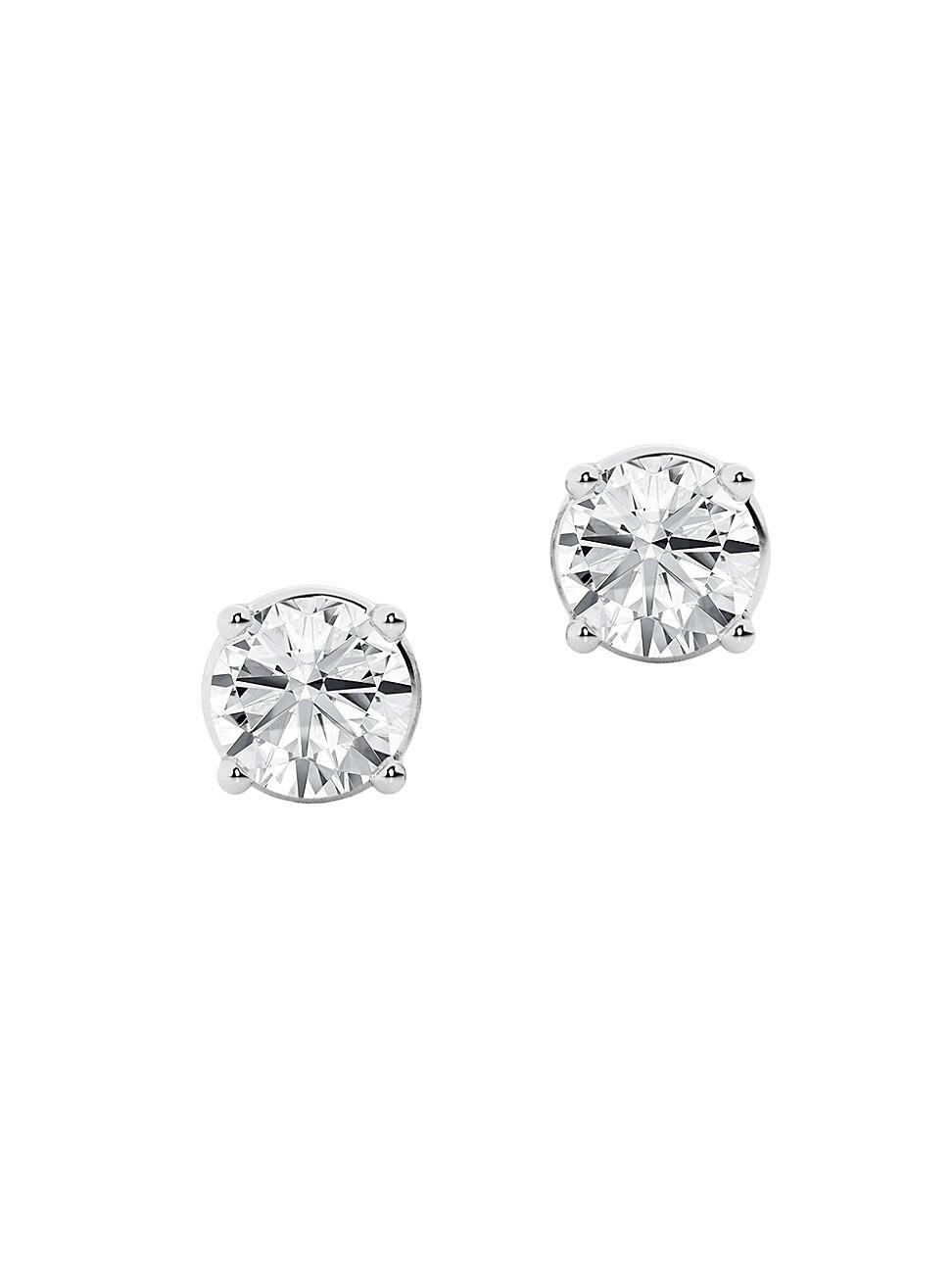 Womens 14K White Gold & 1.5 TCW Lab-Grown Diamond Stud Earrings Product Image