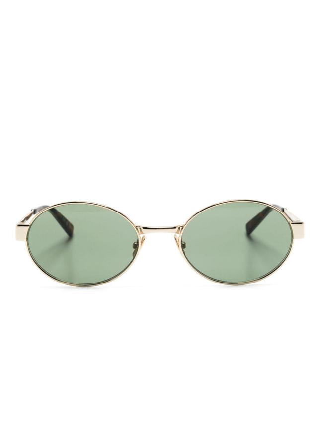 692 Oval-frame Sunglasses In Gold Product Image