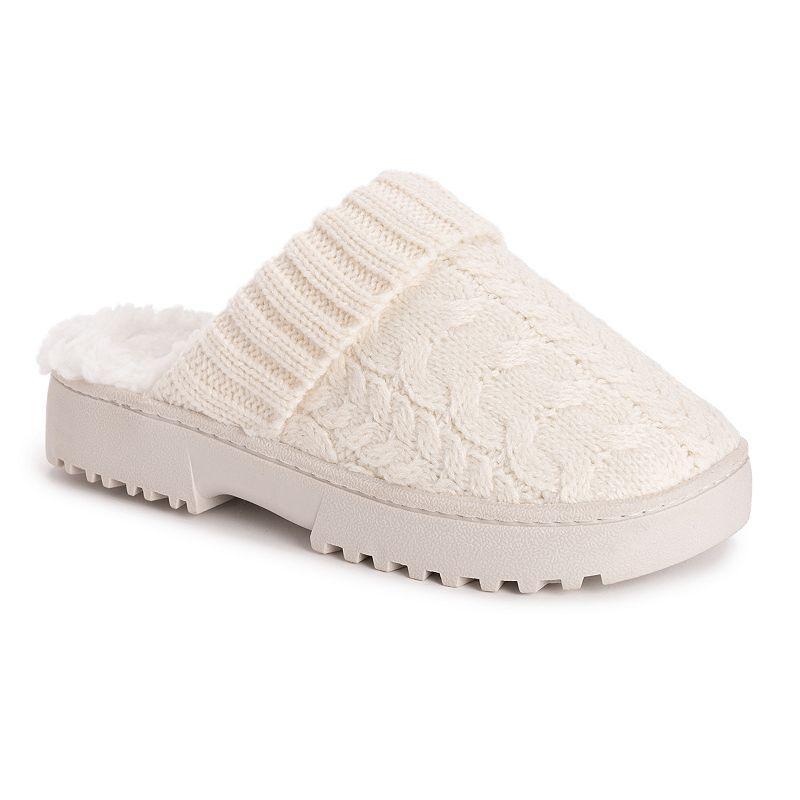 Womens MUK LUKS Minette Faux Fur Clog Slippers Natural Product Image