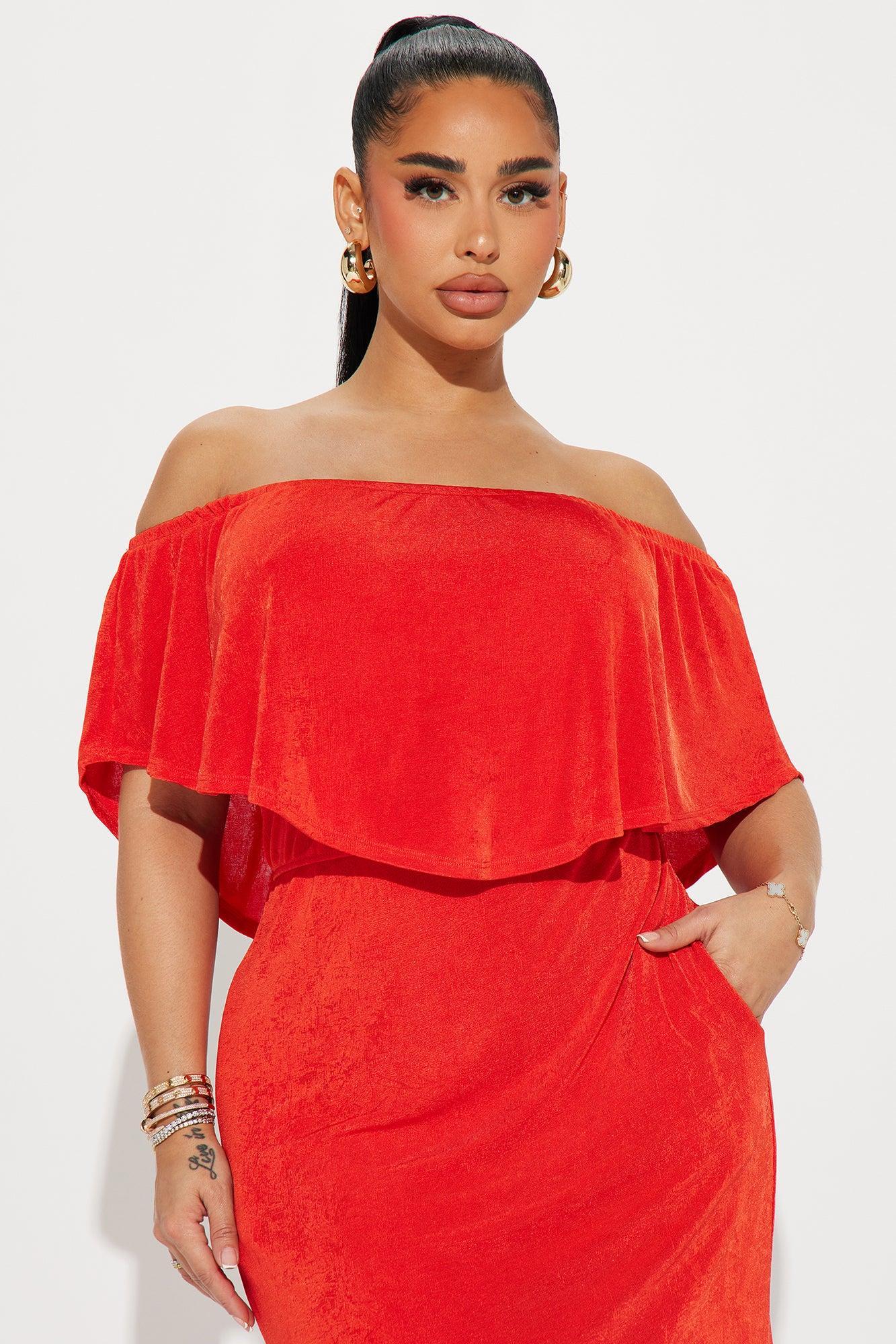 Sonya Slinky Maxi Dress - Red Product Image