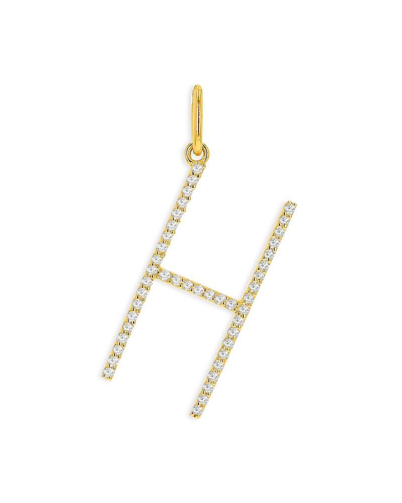 Womens 14K Yellow Gold & 0.16 TCW Diamond Oversized Initial Pendant Product Image