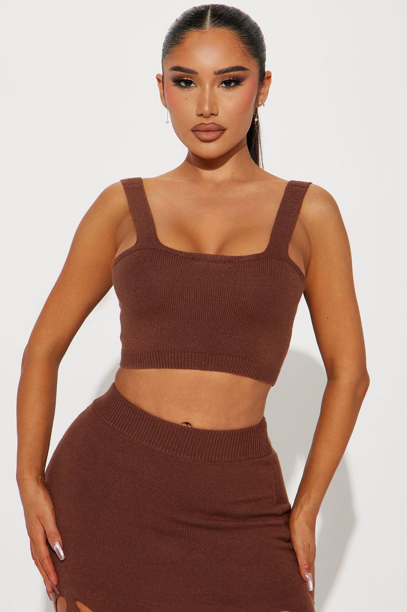 Sarai Sweater Skirt Set - Chocolate Product Image